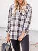 Plaid Autumn Shirt Women Casual Single Breast Blouse Vintage Loose Long Sleeve Outerwear Female Lapel Jacket With Pocket
