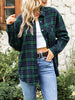 Plaid Autumn Shirt Women Casual Single Breast Blouse Vintage Loose Long Sleeve Outerwear Female Lapel Jacket With Pocket
