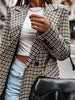 Plaid Blazer  Autumn Korean temperament versatile lattice small suit coat women's long sleeve