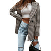 Plaid Blazer  Autumn Korean temperament versatile lattice small suit coat women's long sleeve