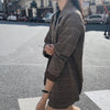 Plaid Blazer Skirt Set Suit Women High Waist Mini Pencil Skirts Office Lady Elegant Suit Two-piece Korean Business Outfit Sets