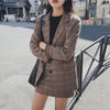 Plaid Blazer Skirt Set Suit Women High Waist Mini Pencil Skirts Office Lady Elegant Suit Two-piece Korean Business Outfit Sets
