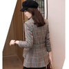 Plaid Blazer Women Winter 2022 Casual Formal Long Sleeve Slim Jacket Office Ladies Work Coat