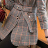 Plaid Blazer Women Winter 2022 Casual Formal Long Sleeve Slim Jacket Office Ladies Work Coat