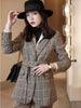 Plaid Blazer Women Winter 2022 Casual Formal Long Sleeve Slim Jacket Office Ladies Work Coat