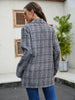 Plaid Blazers Jackets Autumn Women Leisure Suits Business Vintage Female Coats Talever Office Ladies Outerwear Overcoat