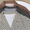 Plaid Blazers Women Straight Crop All-match Spring Autumn Femme Notched Double Breasted Clothing Teens Vintage Popular Classic