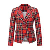 Plaid Casual Suit Coat Women Elegant Slim Short Women Blazer Suit Office Lady Commuter Blazer Casual Chic Lady Suit veste femme