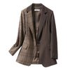 Plaid Coats Woman Winter 2023 Elegant Women's Coat Women's Business Suit Women"s Outerwear Vintage Ladies Blazers Blaser Autumn