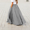 Plaid Pleated Boho Maxi Women Skirts Casual Vintage High Waist Pocket Female Long Skirt 2022 Spring Summer Loose Ladiesbottoms