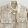 Plaid Print Blazer Women Vintage Single Breasted Turn Down Collar Jacket Female Coat Office Lady Long Sleeve Casual Blazer Femme