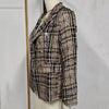 Plaid Print Flap Pockets Small Suit Coat Double Breasted Female Formal Office Coat Lapel Long Sleeve Blazer Coat For Daily Wear