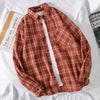 Plaid Shirts Women Basic Spring Autumn Korean Style Chic All-match Leisure Loose Pockets Ulzzang BF Unisex Female Top Popular