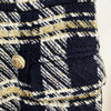 Plaid Skirt Women 2022 Metal Lion Button Woolen Casual Work Mini Pencil Skirt and Blazer Jacket Set Skirt Suit