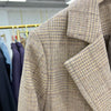 Plaid Striped Woolen Blazer For Autumn And Winter 2023 Straight Single-Breasted Suit Jacket Female Casual Overcoat M1720