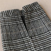 Plaid Suit Women Autumn Winter Long Woolen Blazer & Skirt Set Temperament Tweed Trench Two Piece Set Plus Size Outfit f1834