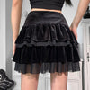 Plaid female pleated skirt lace lace high waist preppy girl dance  skirt cute A-line Harajuku sexy Japanese Faldas