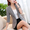 Plaid small suit female short jacket seven-point sleeves 2022 spring women blazer jacket coat casual Plaid vintage suit Slim