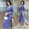 Plaid suit skirt women elegant suit fishtail skirt 2 piece set formal skirt suits for women skirts blazer and skirt set women