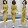 Plaid suit skirt women elegant suit fishtail skirt 2 piece set formal skirt suits for women skirts blazer and skirt set women