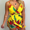 Playsuit Women Sling One Piece Pants Summer 2023 Thin High Waist Printing Casual Shorts Junosuit Slim Women's Clothing