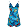 Playsuit Women Sling One Piece Pants Summer 2023 Thin High Waist Printing Casual Shorts Junosuit Slim Women's Clothing
