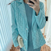 Pleated Autumn Women's Jacket  Elegant Suit Niche Design Loose Basics Tops Folds Solid Color Coat Office Lady