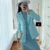 Pleated Autumn Women's Jacket  Elegant Suit Niche Design Loose Basics Tops Folds Solid Color Coat Office Lady