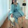 Pleated Autumn Women's Jacket  Elegant Suit Niche Design Loose Basics Tops Folds Solid Color Coat Office Lady