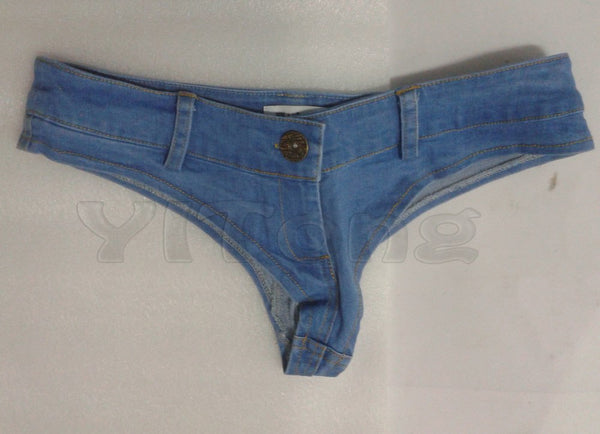 Plus Big Size High Cut Sexy Jean Denim Booty Shorts Low Rise Waist Micro Mini Short Hot Pant Erotic Culb Wear Bikini Bottom FX38