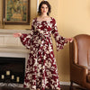 Plus Large Size Evening Dress for Year 2023 Long Sleeve Party Dresses Muslim Festival Clothing Female Women's Elegant Maxi