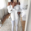 Plus Size 2022 Autumn Women Sexy V-Neck Long Sleeve Off Shoulder Bow Tie Blouse Shirt Fashion Solid Party Club Loose Top Blusas