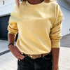 Plus Size 2xl Women Casual Autumn Solid Color O Neck Long Sleeve Hoodie Sweatshirt Blouse Summer Top Women Blouses