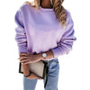 Plus Size 2xl Women Casual Autumn Solid Color O Neck Long Sleeve Hoodie Sweatshirt Blouse Summer Top Women Blouses
