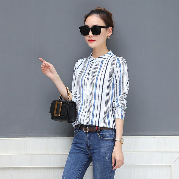 Plus Size 3XL Chiffon Blouse Shirt Women Button Shirts Work Wear Blouses Office Tops Ladies Blusa Long Sleeve Blusas Mujer