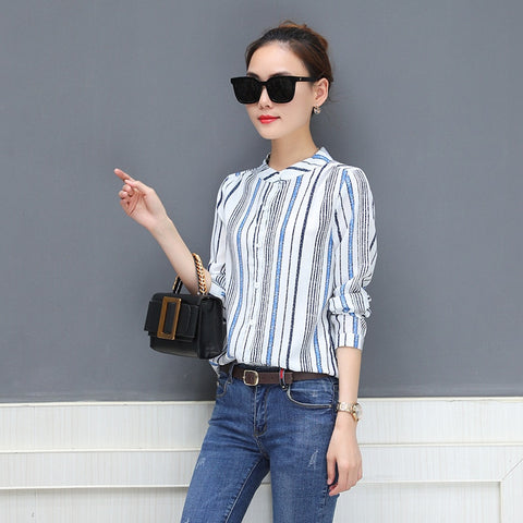 Plus Size 3XL Chiffon Blouse Shirt Women Button Shirts Work Wear Blouses Office Tops Ladies Blusa Long Sleeve Blusas Mujer