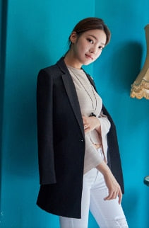 Plus Size 4XL 5XL  Blazers Jacket Women 2022 New Autumn One Button Office Suit Elegant Long Women Blazer