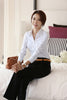 Plus Size 4XL 5XL Formal Shirt Women Clothes 2023 Long Sleeve White Chiffon Blouse Elegant OL Office Ladies Work Wear Tops