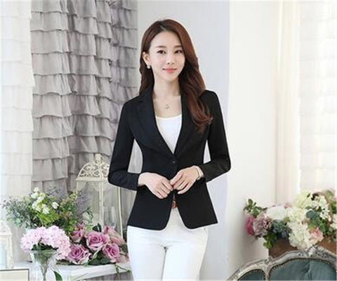 Plus Size 4XL Blazer Solid Coat 2022 Spring Single Button Outwear Women Office Wear Blazers Pure Color Female  Coats ZY2771