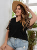 Plus Size 4XL Blouses Women Summer 2023 Leopard Black Patchwork Tops Short Sleeve V Neck Elegant Casual Cotton Ladies T Shirt