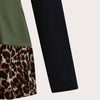 Plus Size 4XL Blouses Women's 2023 Autumn Patchwork Leopard Long Sleeve Tops O Neck Casual T Shirt Loose Oversized Clothing