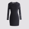 Plus Size 4XL Bodycon Curvy Dress for Women 2023 Autumn Winter Lace Sleeve Mini Large Big Size Clothing Evening Party Dresses