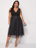 Plus Size 4XL Dress for Women Blue Elegant Midi Curvy Chiffon Clothing 2023 Summer Autumn Ladies Cocktail Evening Party Dresses