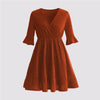 Plus Size 4XL Glitter Midi Dress for Women Autumn V Neck Wine Red Elegant Casual Clothing Oversized Evening Party Wear Dresses