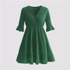 Plus Size 4XL Glitter Midi Dress for Women Autumn V Neck Wine Red Elegant Casual Clothing Oversized Evening Party Wear Dresses