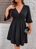Plus Size 4XL Glitter Midi Dress for Women Autumn V Neck Wine Red Elegant Casual Clothing Oversized Evening Party Wear Dresses