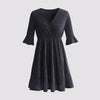 Plus Size 4XL Glitter Midi Tunic Dress for Women 2023 Autumn V Neck Clothing Elegant Casual Oversized Evening Party Wear Dresses