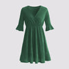 Plus Size 4XL Glitter Midi Tunic Dress for Women 2023 Autumn V Neck Clothing Elegant Casual Oversized Evening Party Wear Dresses