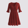 Plus Size 4XL Glitter Midi Tunic Dress for Women 2023 Autumn V Neck Clothing Elegant Casual Oversized Evening Party Wear Dresses