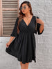 Plus Size 4XL Glitter Midi Tunic Dress for Women 2023 Autumn V Neck Clothing Elegant Casual Oversized Evening Party Wear Dresses